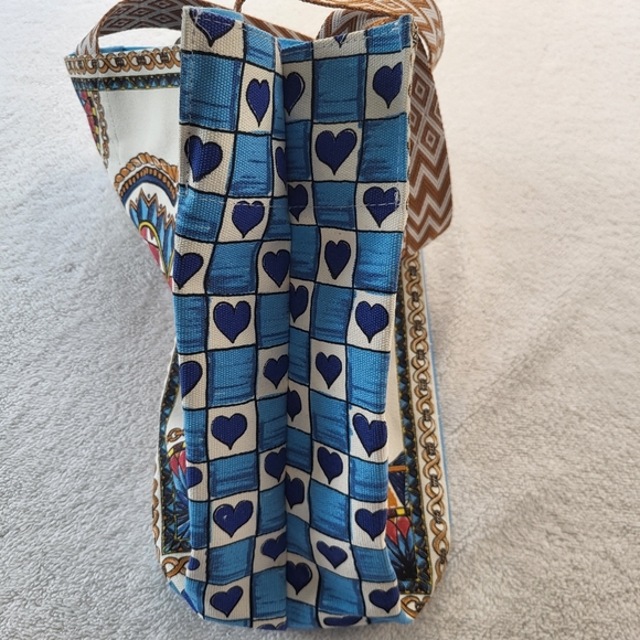 Brighton TC AR Canvas Tote All You Need Is Love with Weaved Handle NWOT - Picture 9 of 11